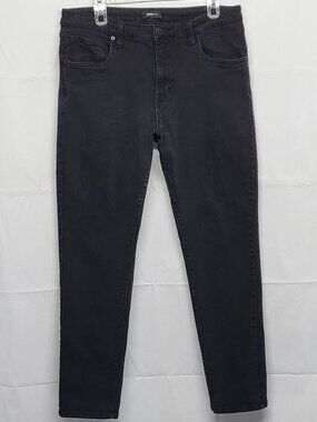 Nova Men Jeans 36 X 30 Slim Tapered Stretch Black Denim Pants